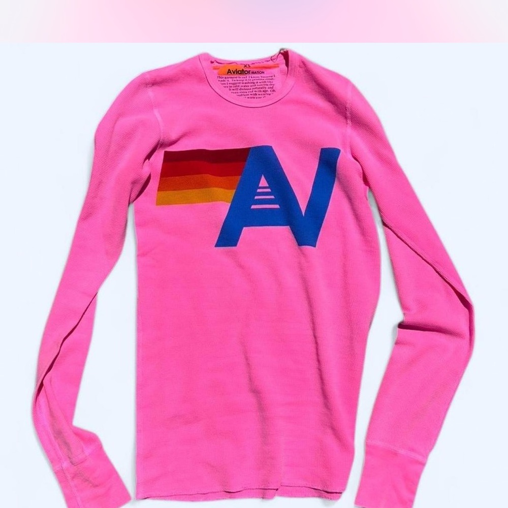 AVIATOR NATION NEON PINK LOGO THERMAL XS